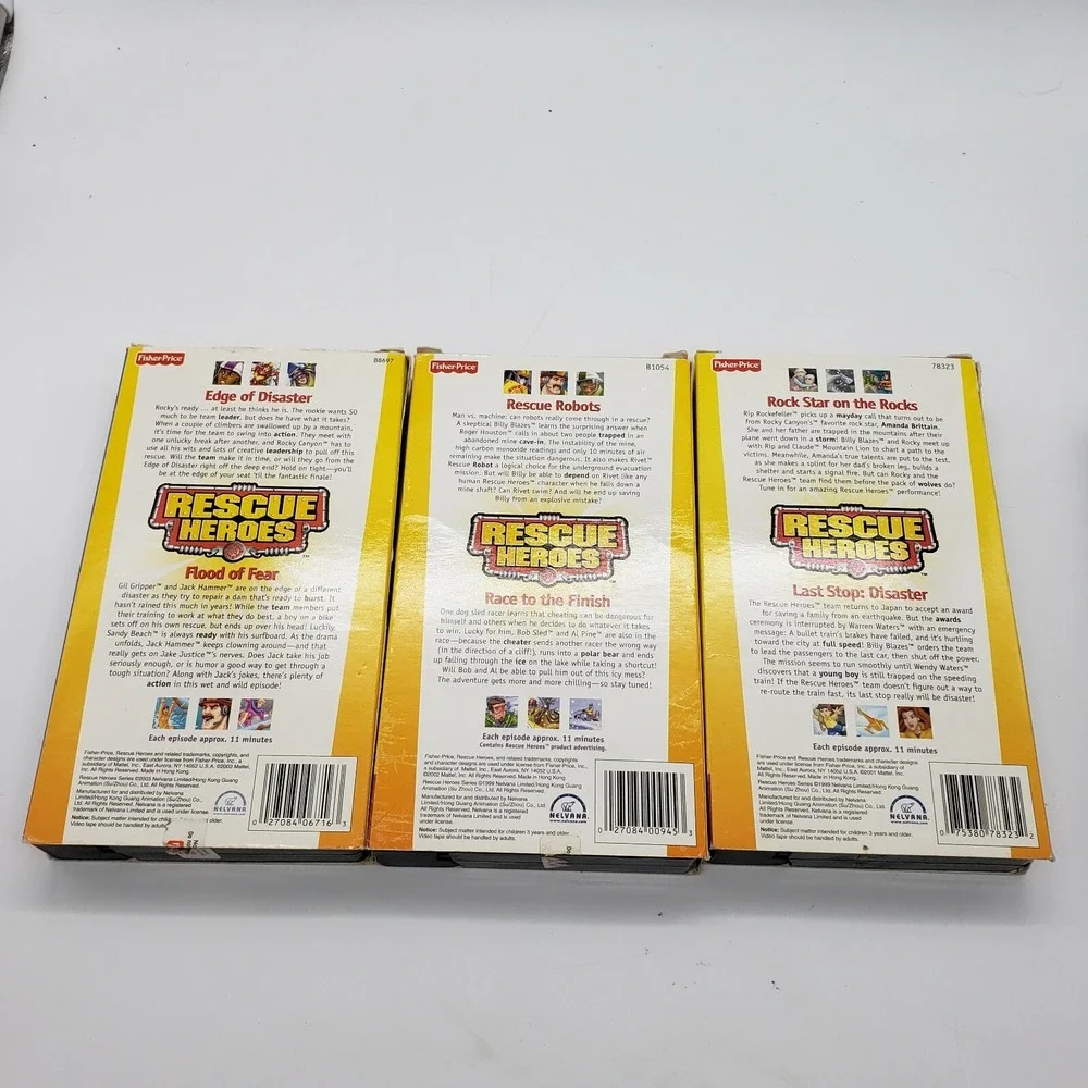 4 Fisher Price Rescue Heroes Children's, 8 episodes (VHS, 2001)‎ Tested Great